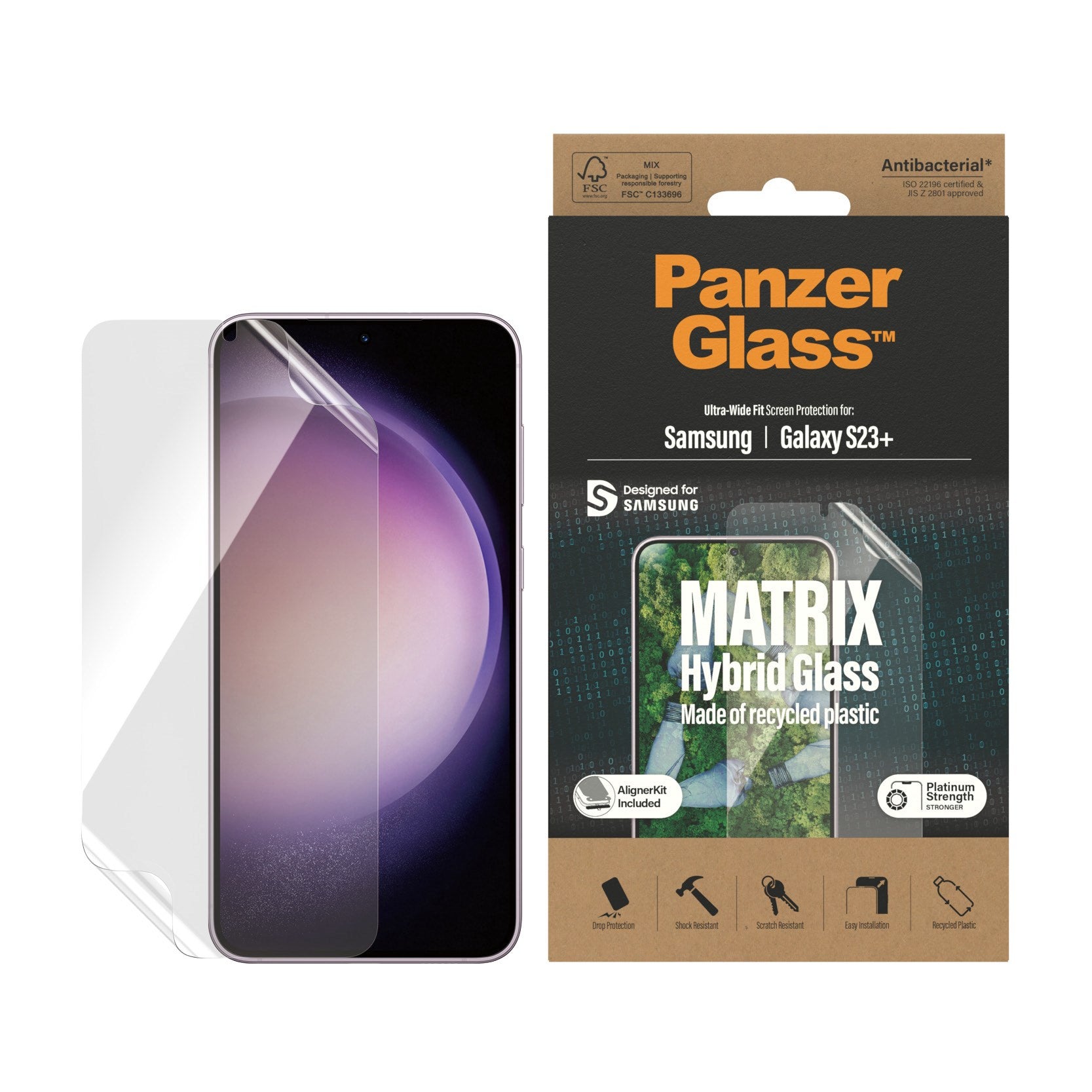 PanzerGlass® ECO MATRIX Displayschutz  Samsung Galaxy S23+ | Ultra-Wide Fit m. AlignerKit